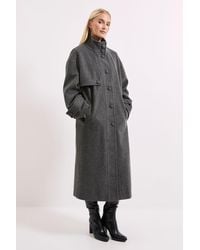 Wallis - Principles By Funnel Neck Button Coat - Lyst