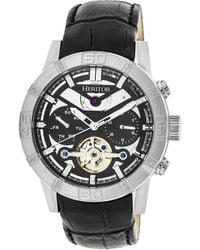Heritor - Hannibal Semi-Skeleton Leather-Band Watch - Lyst