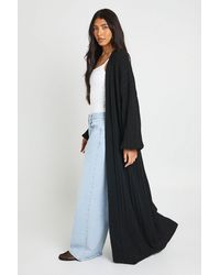 Boohoo - Tall Mixed Rib Soft Knit Maxi Cardigan - Lyst