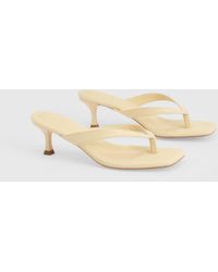 Boohoo - Low Heel Square Toe Post Heeled Mules - Lyst