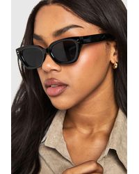 Boohoo - Chunky Frame Cat Eye Sunglasses - Lyst