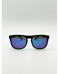 SVNX - Matte Wayfarer Sunglasses With Mirrored Lens - Lyst