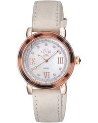 Gv2 - Marsala Tortoise Swiss Quartz Diamond Mother Of Pearl Dial, Suede Watch - Lyst