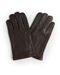 Ted Baker - Parmed Leather Gloves, Chocolate - Lyst