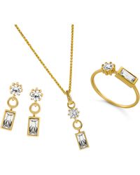 Orphelia - 'Madelyn' 925 Sterling Set: Necklace + Earrings + Ring - Lyst