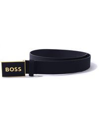 BOSS - Icon Plaque Buckle Leather Belt - Lyst