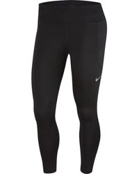 Nike - Fast Crop Running 7/8 Mid Length Zwarte Legging - Lyst