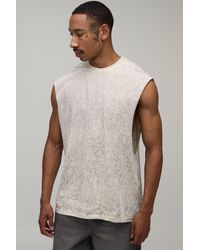 BoohooMAN - Oversized Spray Wash Tank Cotton - Lyst