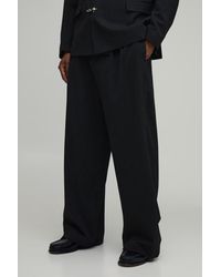 BoohooMAN - Tailored Pinstripe Pleat Front Wide Fit Suit Trousers - Lyst