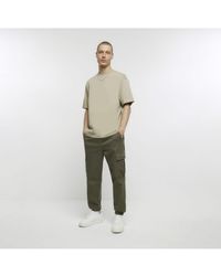 River Island - Cargo Trousers Slim Fit Cuffed Skittles Pants Cotton - Lyst