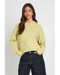 Boohoo - Super Soft Roll Edge Knitted Hoody - Lyst
