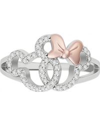 Disney - R901384Tzwl-7-Ph Ladies Mickey And Minnie Ring Sterling - Lyst