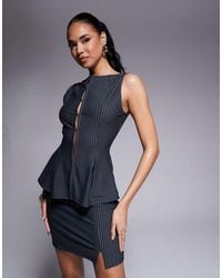 ASOS - Co-Ord Hook And Eye Peplum Waistcoat Top - Lyst
