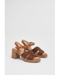 Good for the Sole - Temi Faux Suede Open Toe High Heeled Sandals - Lyst