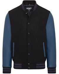 Infinity Leather - Letterman Baseball Wool Varsity Bomber Jacket - Lyst