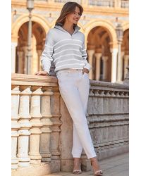 Sosandar - Stripe Half Zip Jumper - Lyst