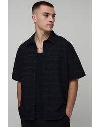BoohooMAN - Oversized Collared Short Sleeve Geometric Shirt - Lyst