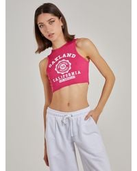 Pink Vanilla - Oakland Ribbed Cropped Vest - Lyst