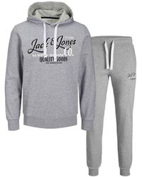 Jack & Jones - Pullover Sweat Hood With Joggers Set Rubber Print Logo Cotton - Lyst