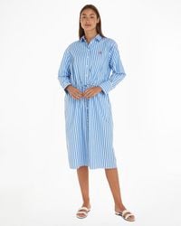 Tommy Hilfiger - Blouson Long Sleeve Midi Shirt Dress - Lyst