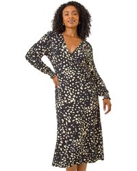 Roman - Petite Abstract Dot Stretch Dress - Lyst