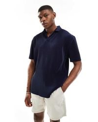 ASOS - Relaxed Revere Plisse Polo - Lyst