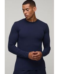 BoohooMAN - Essential Muscle Fit Long Sleeve T-Shirt - Lyst