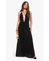 Boohoo - Chiffon Puddle Hem Maxi Skirt - Lyst