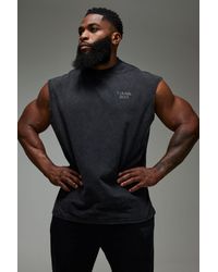 BoohooMAN - Training Dept Oversized Washed Tank - Lyst