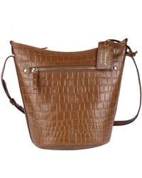 Ashwood Leather - 'Expression' Croc Embossed Real Shoulder Bag - Lyst
