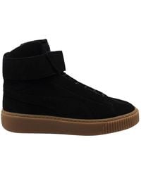 PUMA - Platform Mid Ow Strap Leather Lace Up Trainers 364588 03 Leather (Archived) - Lyst