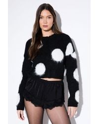 MissPap - Brushed Giant Polka Dot Knitted Cardigan - Lyst