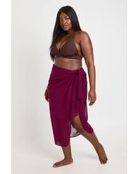 Boohoo - Plus Chiffon Maxi Sarong - Lyst