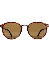 Persol - Oval Havana Polarised Sunglasses - Lyst