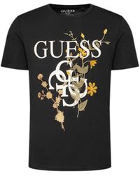 Guess - Quatro G Bloemen-t-shirt Voor - Lyst