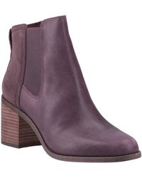 TOMS - Ladies Evelyn Leather Boots (Plum) - Lyst