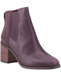 TOMS - Ladies Evelyn Leather Boots (Plum) - Lyst