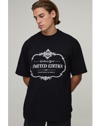 BoohooMAN - Oversized Limited Edition Puff Print T-Shirt Cotton - Lyst