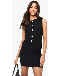 Boohoo - Textured A-Line Mini Skirt - Lyst