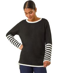 Roman - Contrast Stripe Detail Knit Jumper - Lyst