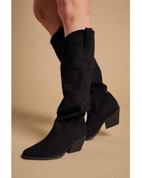 Oasis - Winnie Faux Suede Slouch Calf Boots - Lyst