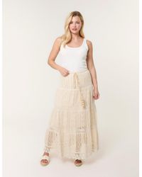 Blue Vanilla - Crochet Tassel Tie Front Maxi Skirt - Lyst