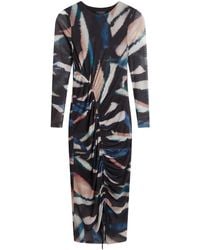 Ted Baker - Ellylou Printed Mesh Bodycon Gathered Dress - Lyst