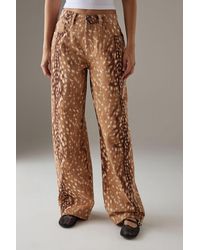 Warehouse - Deer Print Straight Leg Denim Jean - Lyst
