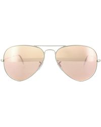 Ray-Ban - Zonnebril Aviator 3025 019/z2 Zilver Bruin Mirror Roze - Lyst