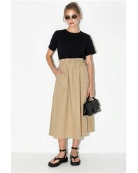 Bianco Lucci - Cotton Blend Midi Dress - Lyst