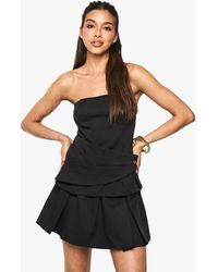 Boohoo - Tailored Wrap Bandeau Mini Dress - Lyst