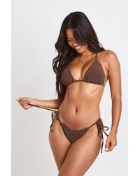 Boohoo - Textured Triangle Bikini Top - Lyst