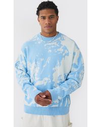 BoohooMAN - Oversized Boxy Renaissance Graphic Knit Sweater - Lyst