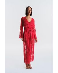 Penti - Floral Maxi Robe With Tie Belt - Lyst